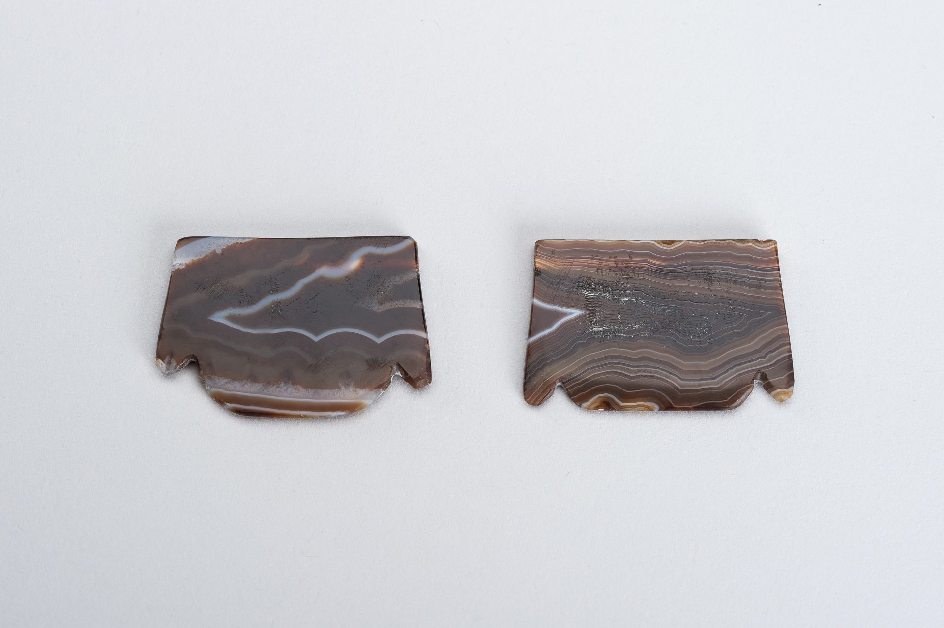 TWO LOPBURI BANDED AGATE PECTORALS - Image 8 of 8