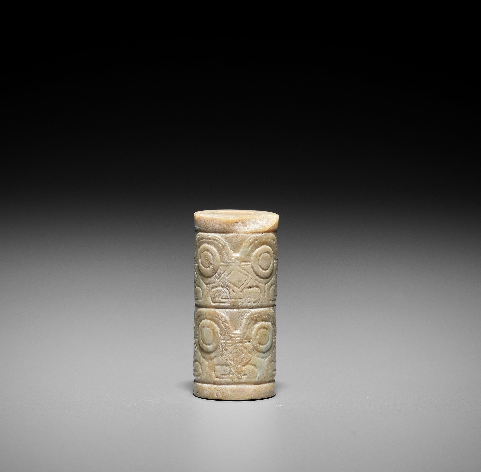 A RARE TUBULAR CONG-FORM JADE BEAD, LIANGZHU CULTURE