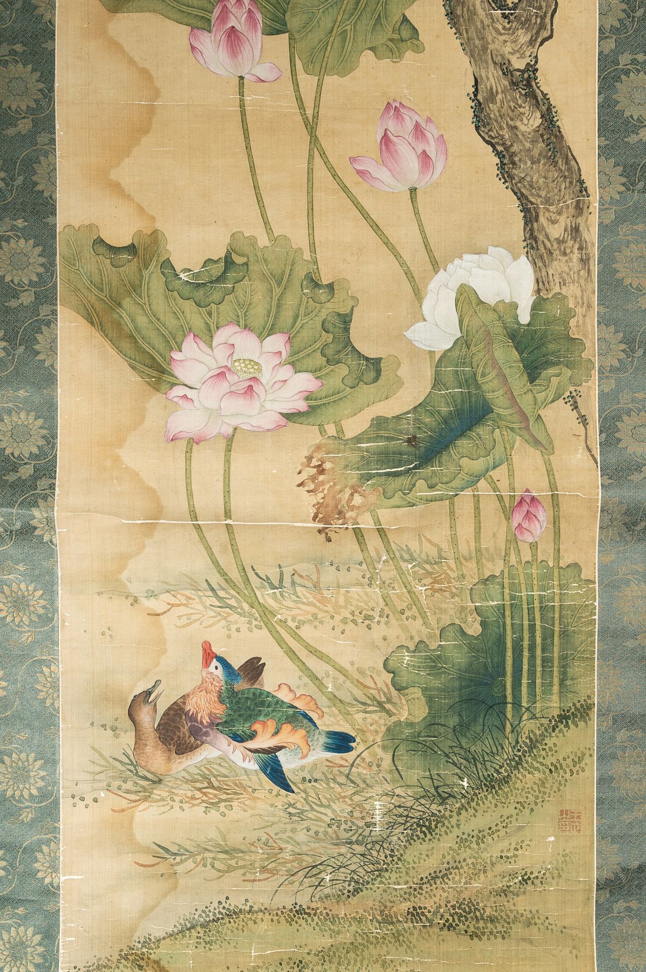 A GROUP OF THREE SCROLL PAINTINGS WITH DUCKS, BIRDS, AND RABBITS, QING - Image 29 of 30