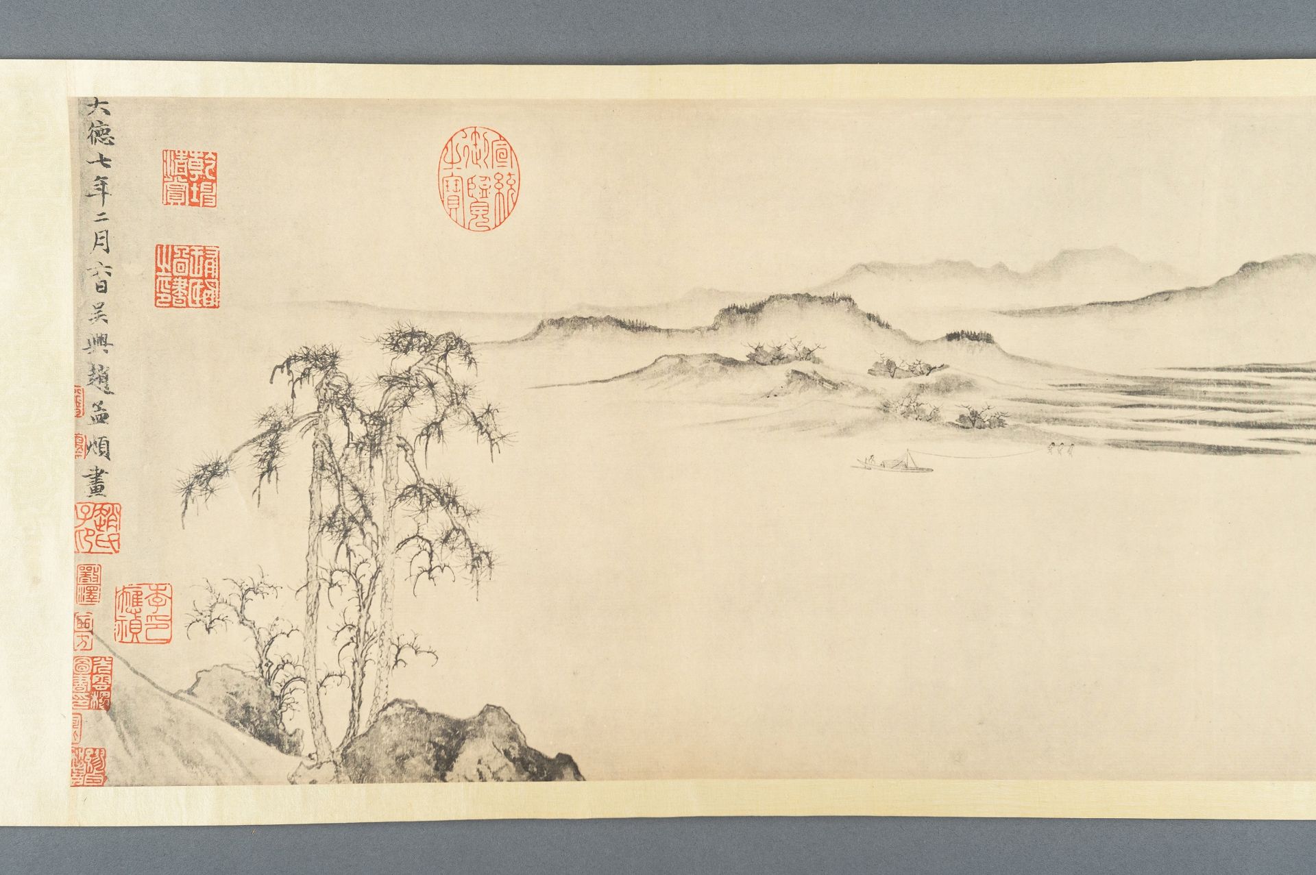 A MUSEUM COPY OF 'RIVERS AND MOUNTAINS, BY CHAO MENG-FU' - Bild 2 aus 16