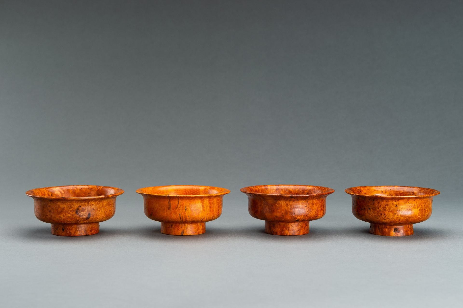 A LOT WITH FOUR TIBETAN ROOT WOOD CUPS - Image 11 of 13
