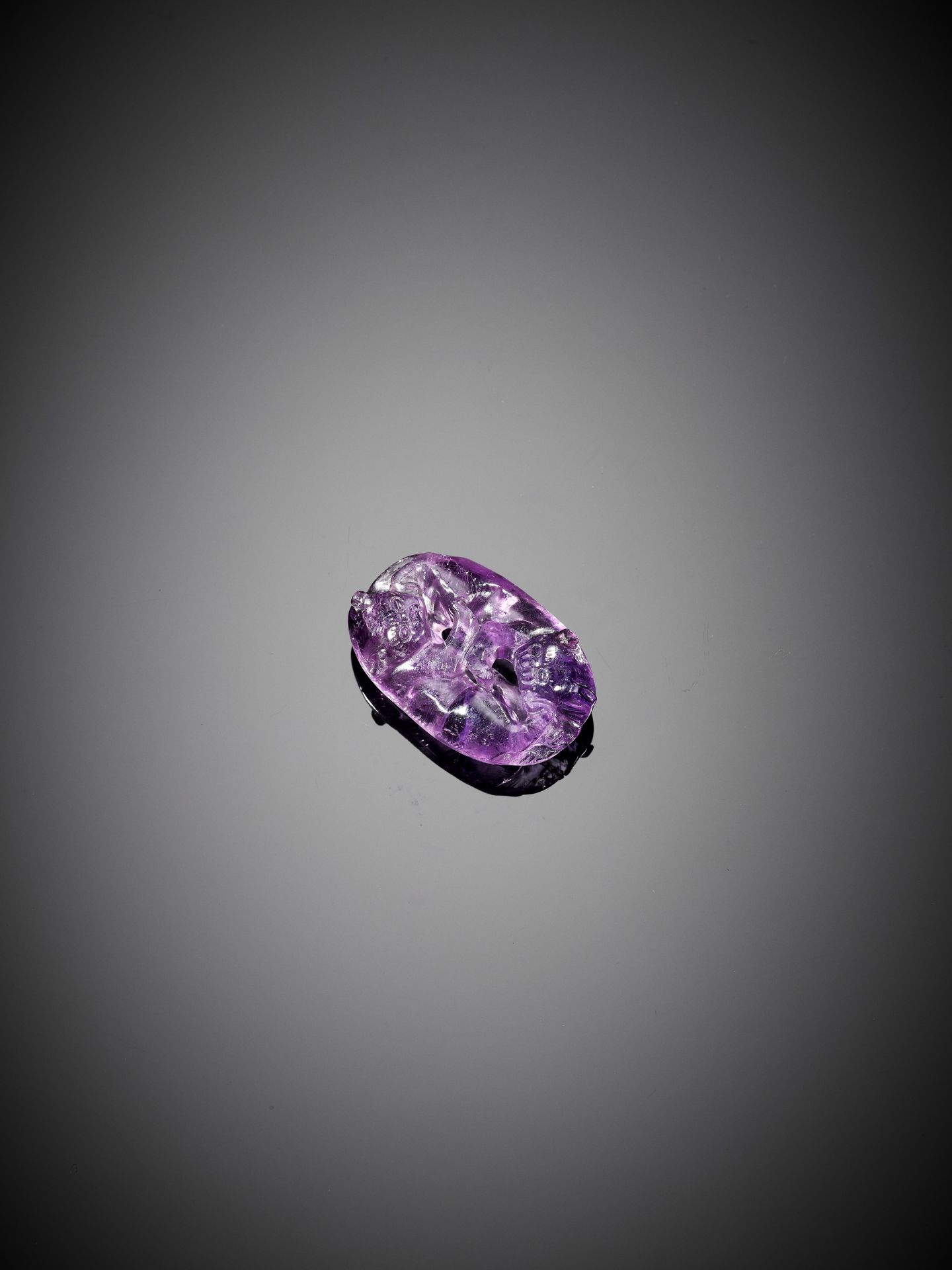 AN AMETHYST 'TWIN CAT' PENDANT, 19TH CENTURY - Image 2 of 13