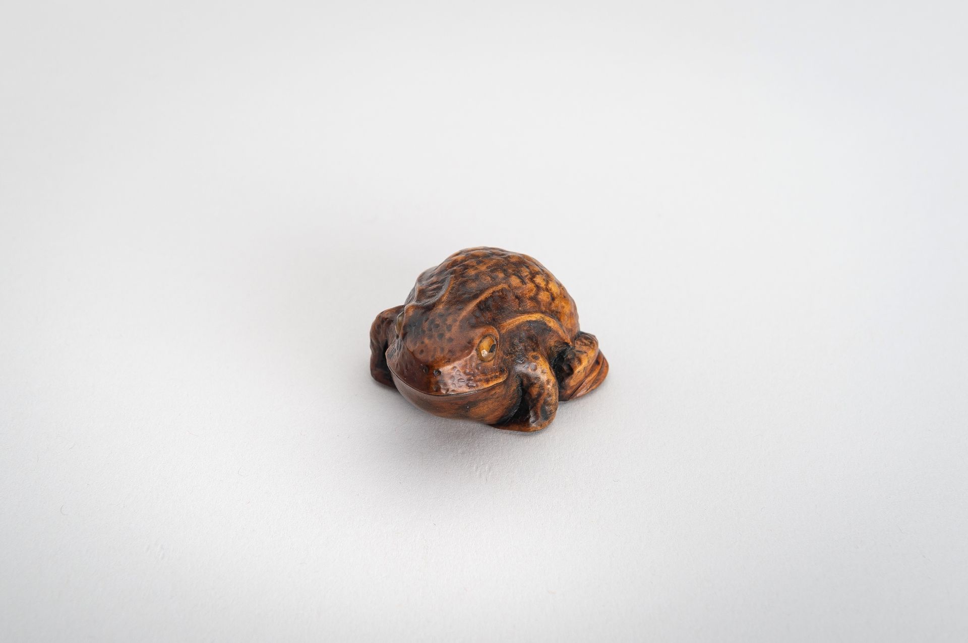 A BOXWOOD NETSUKE OF A FROG - Image 7 of 12