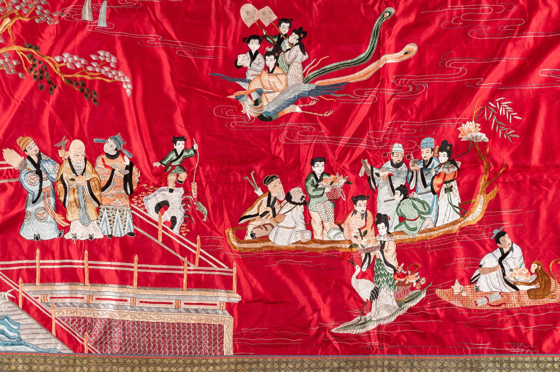 A LARGE EMBROIDERED SILK HANGING, REPUBLIC PERIOD - Bild 11 aus 14