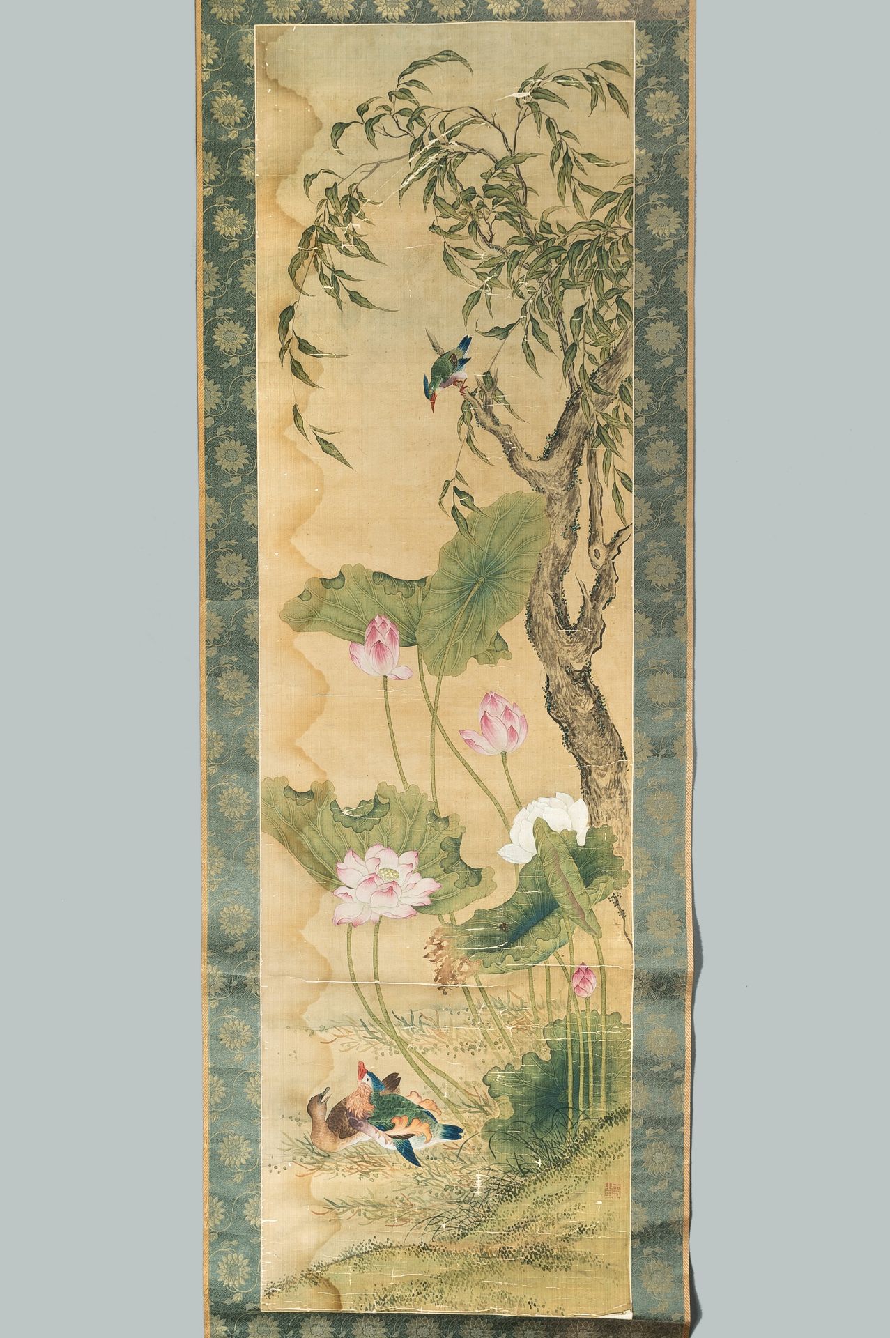 A GROUP OF THREE SCROLL PAINTINGS WITH DUCKS, BIRDS, AND RABBITS, QING - Image 22 of 30