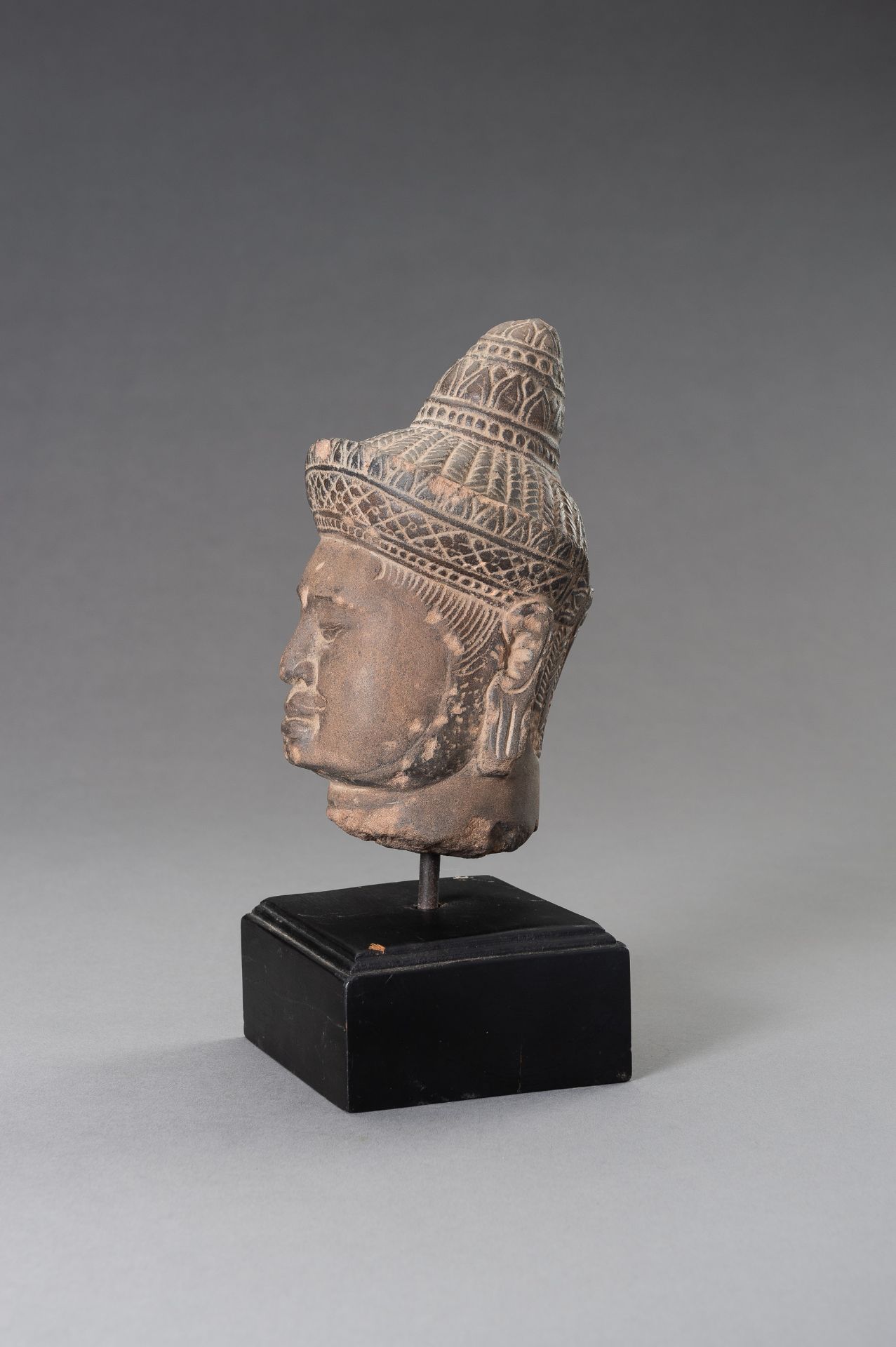 A STONEWARE MUSEUM COPY OF A KHMER HEAD - Image 3 of 11