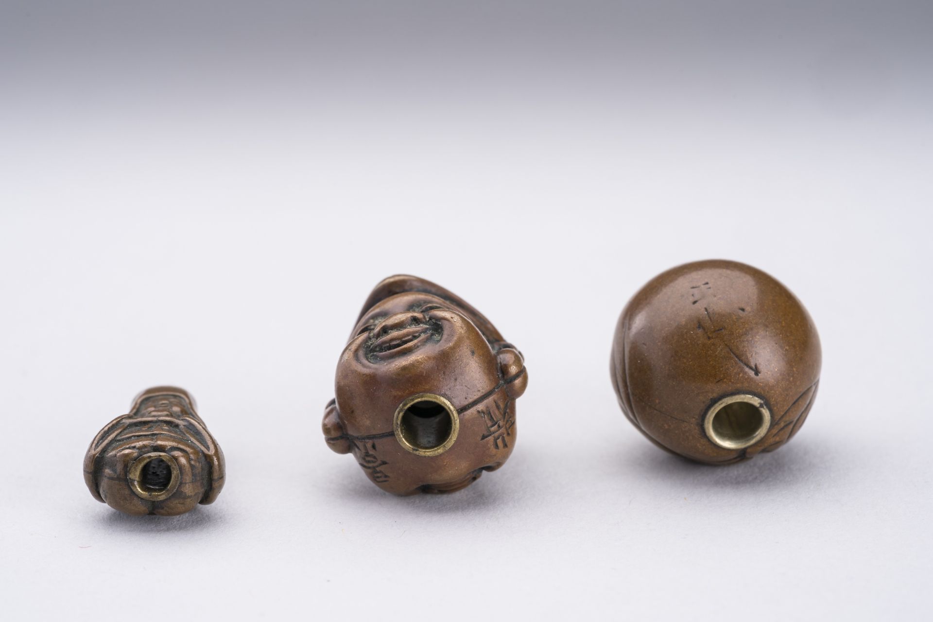 A GROUP OF THREE COPPER OJIME, 19th CENTURY - Image 5 of 8