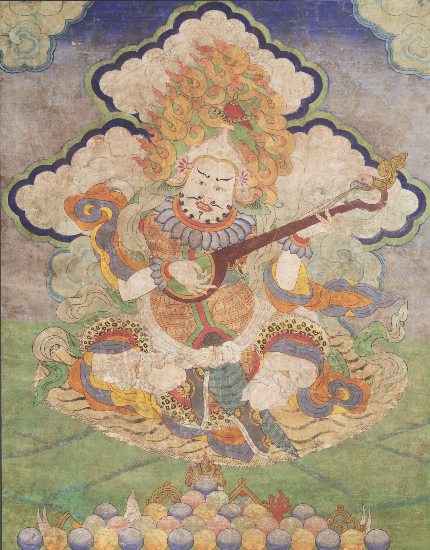 A THANGKA OF DHRITARASHTRA, QING DYNASTY