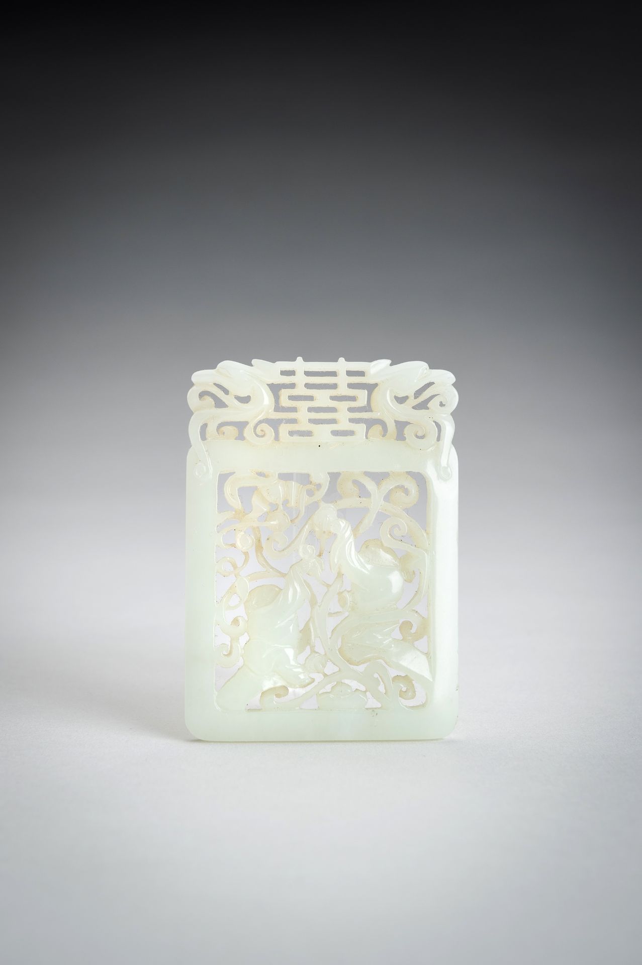 A PALE CELADON JADE PLAQUE WITH 'BOYS AT PLAY', 1900s - Image 3 of 9