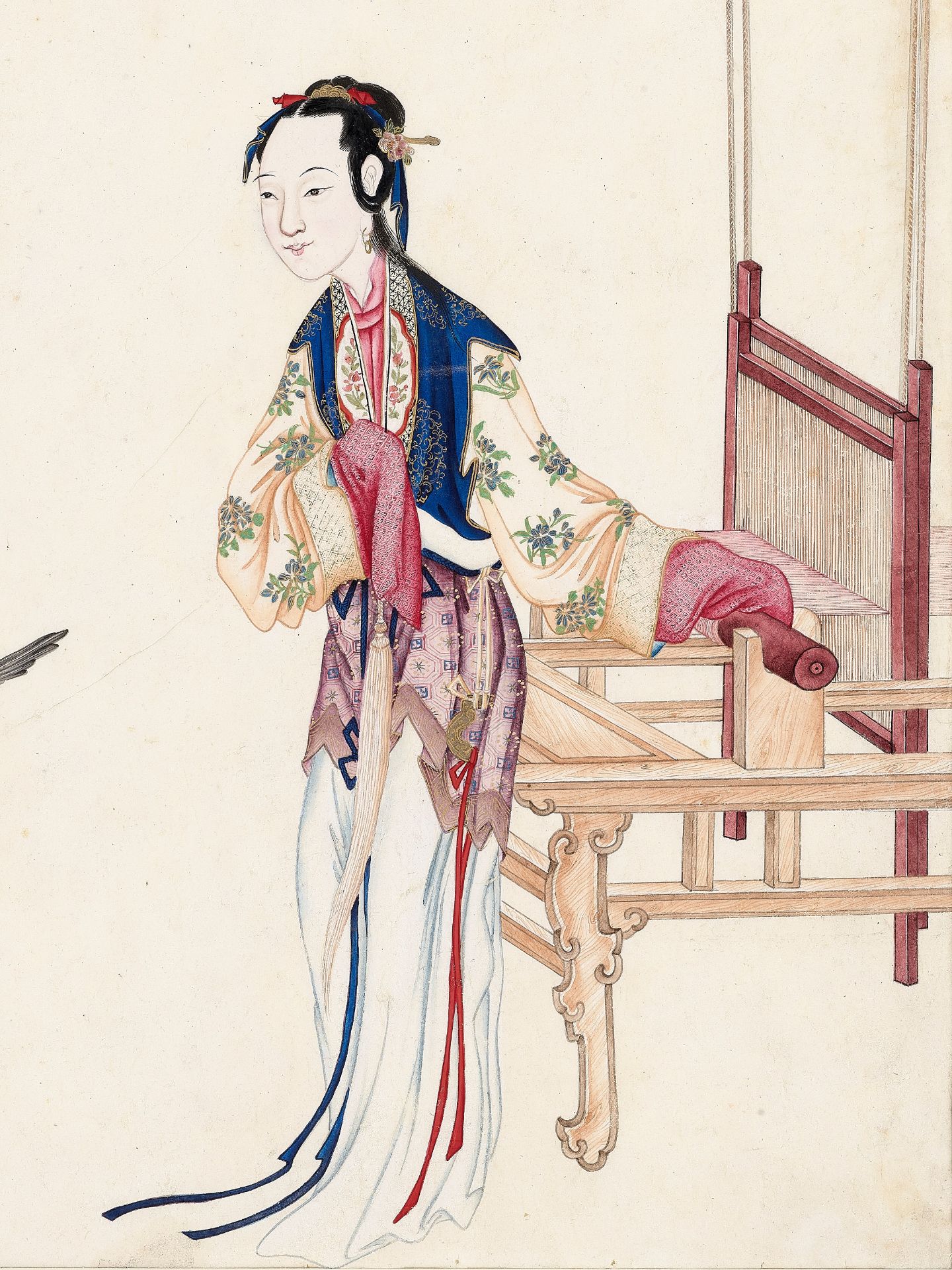 LADY WITH LOOM AND MAGPIES', QING DYNASTY - Bild 3 aus 6