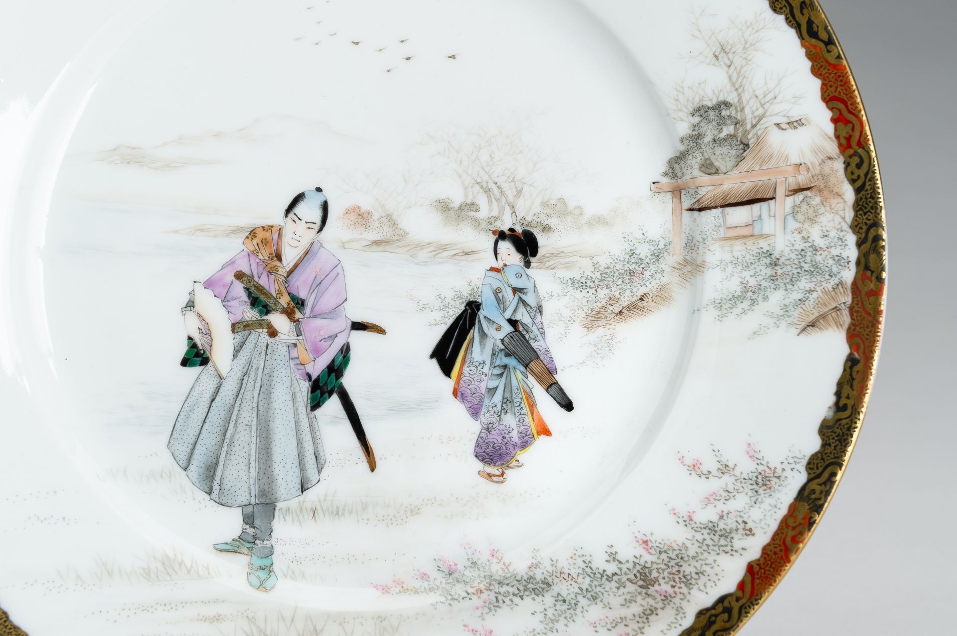 IMURA HIKOJIRO: A FINE SETO YOKOHAMA PORCELAIN PLATE, 19th CENTURY - Bild 3 aus 9