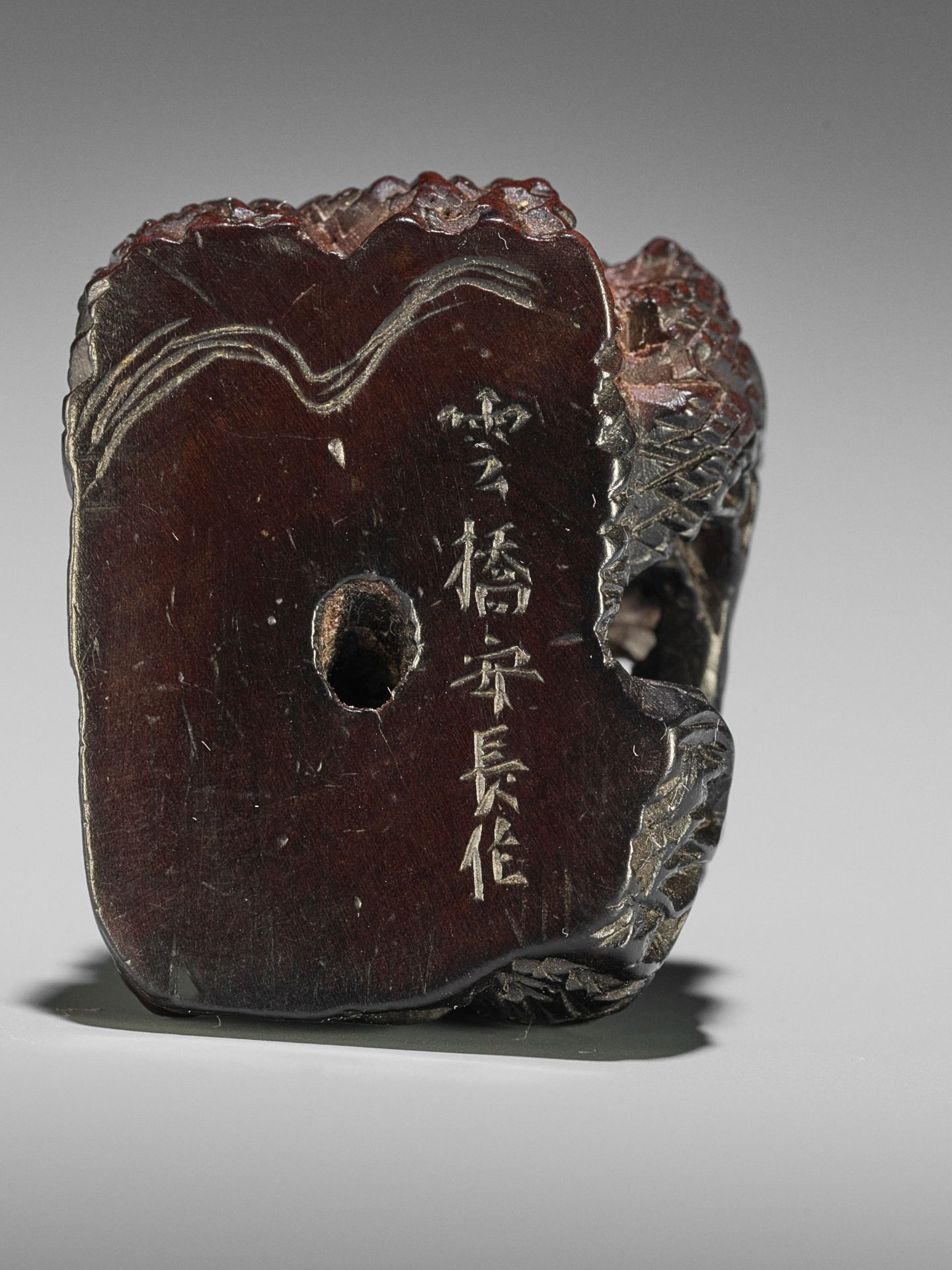 UNKYO YASUNAGA: A KUROGAKI WOOD NETSUKE OF THE HUNT FOR THE SHUTENDOJI - Image 14 of 14