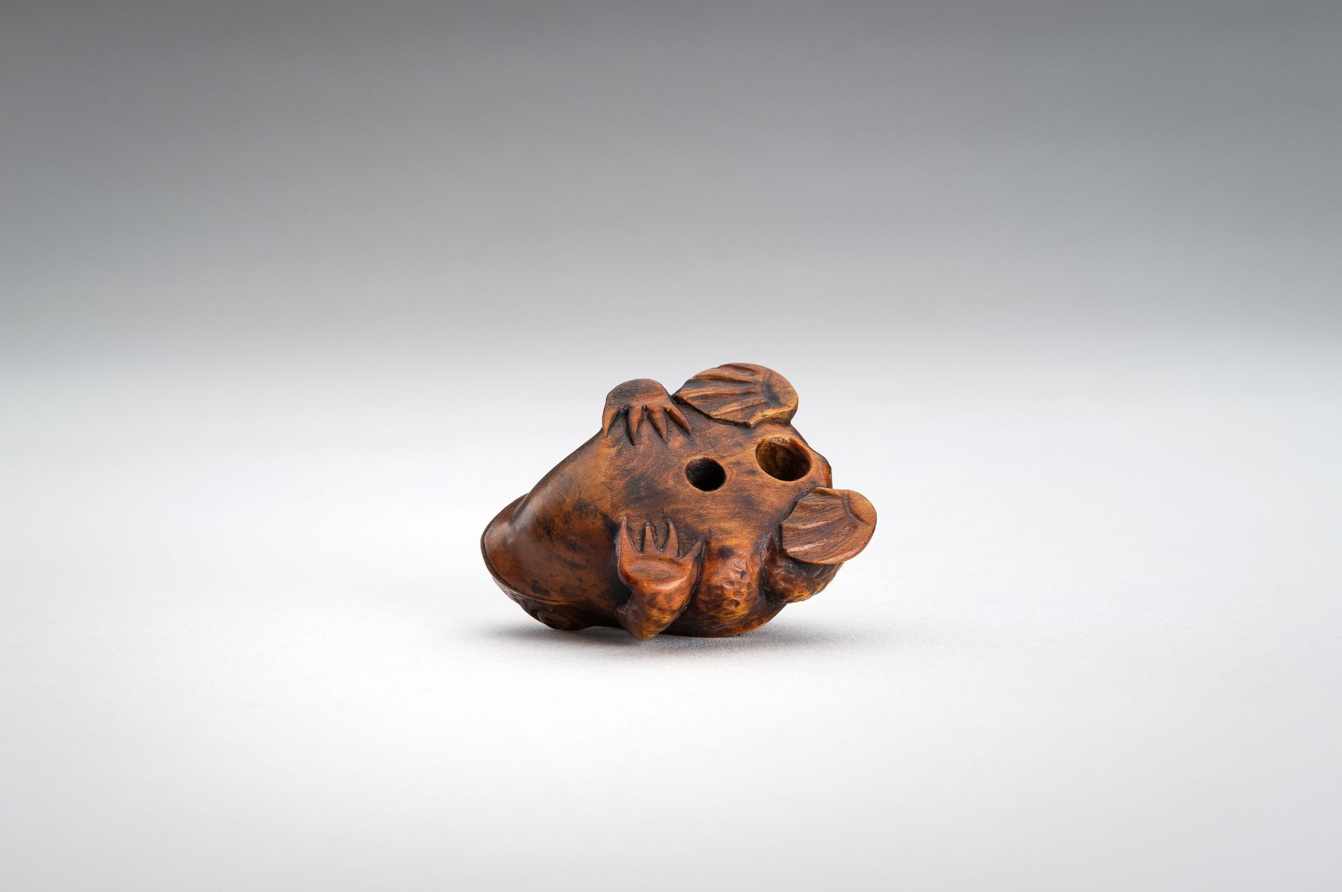 A BOXWOOD NETSUKE OF A FROG - Image 12 of 12