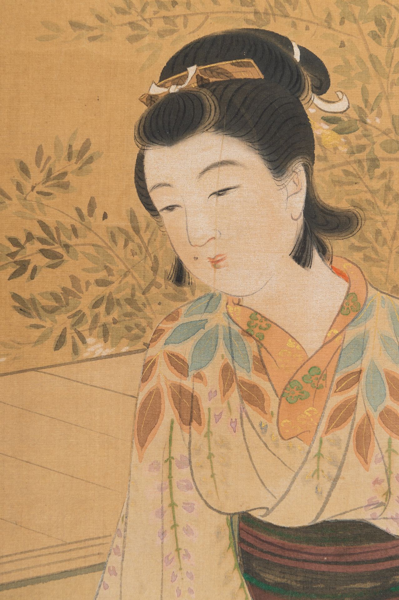 A SCROLL PAINTING DEPICTING A LADY, MEIJI - Image 4 of 8