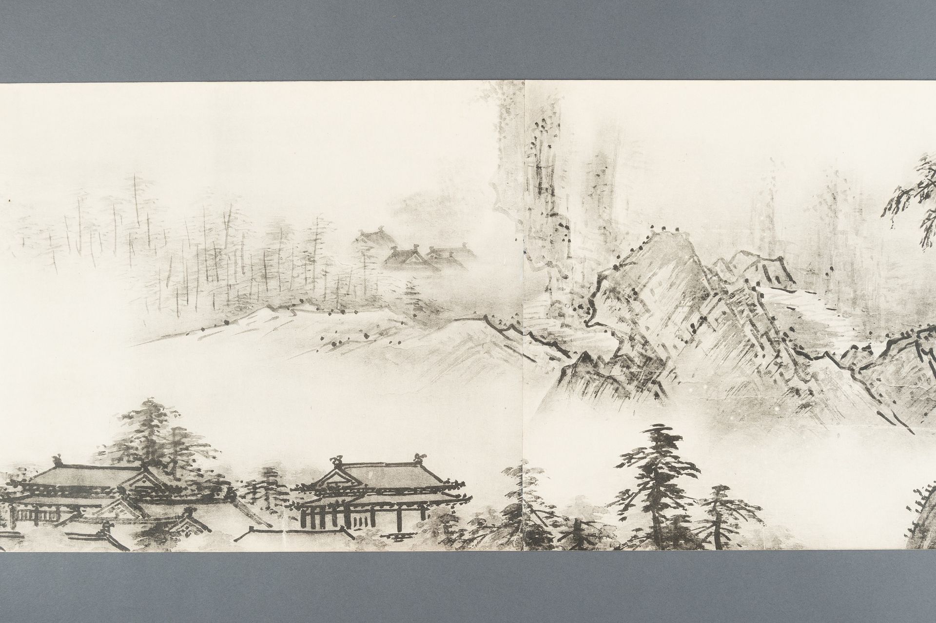 AFTER SESSHU TOYO: A VERY LONG PRINTED HANDSCROLL OF A LANDSCAPE - Bild 27 aus 41