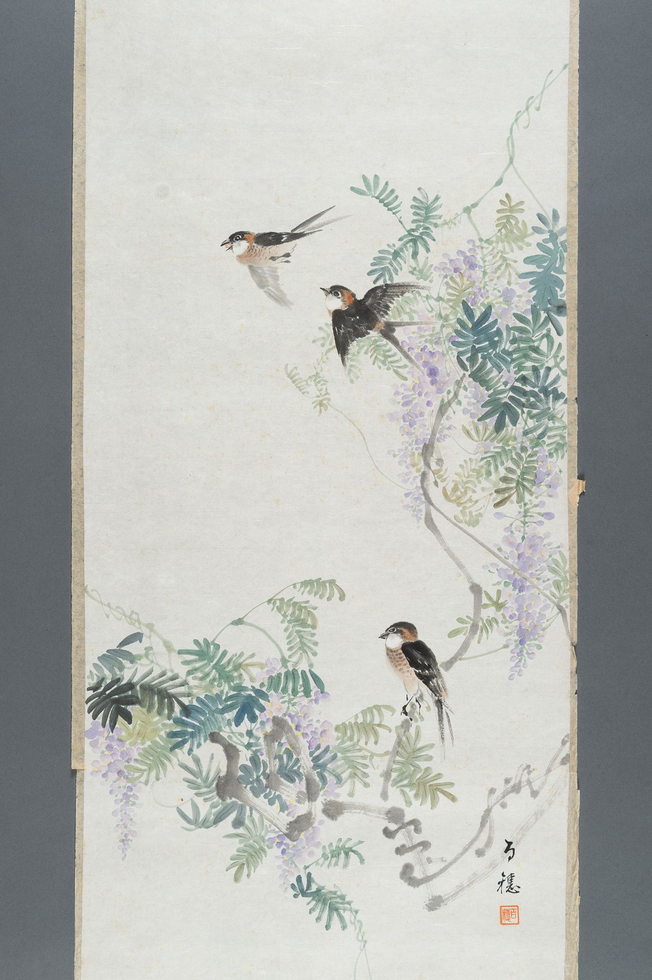 HIRAFUKU HYAKUSUI (1877-1933): TWELWE PAINTINGS OF BIRDS - Bild 42 aus 74