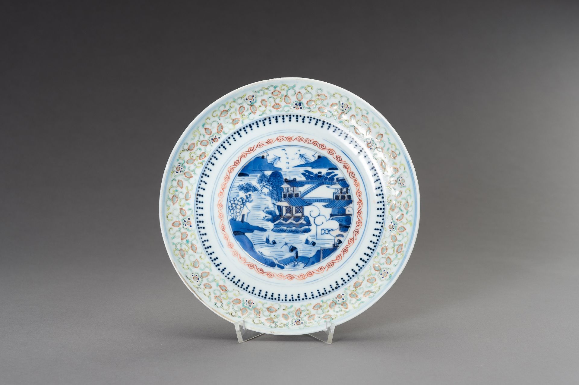 AN ENAMELED PORCELAIN 'RICE GRAIN' DISH, GUANGXU MARK AND PERIOD