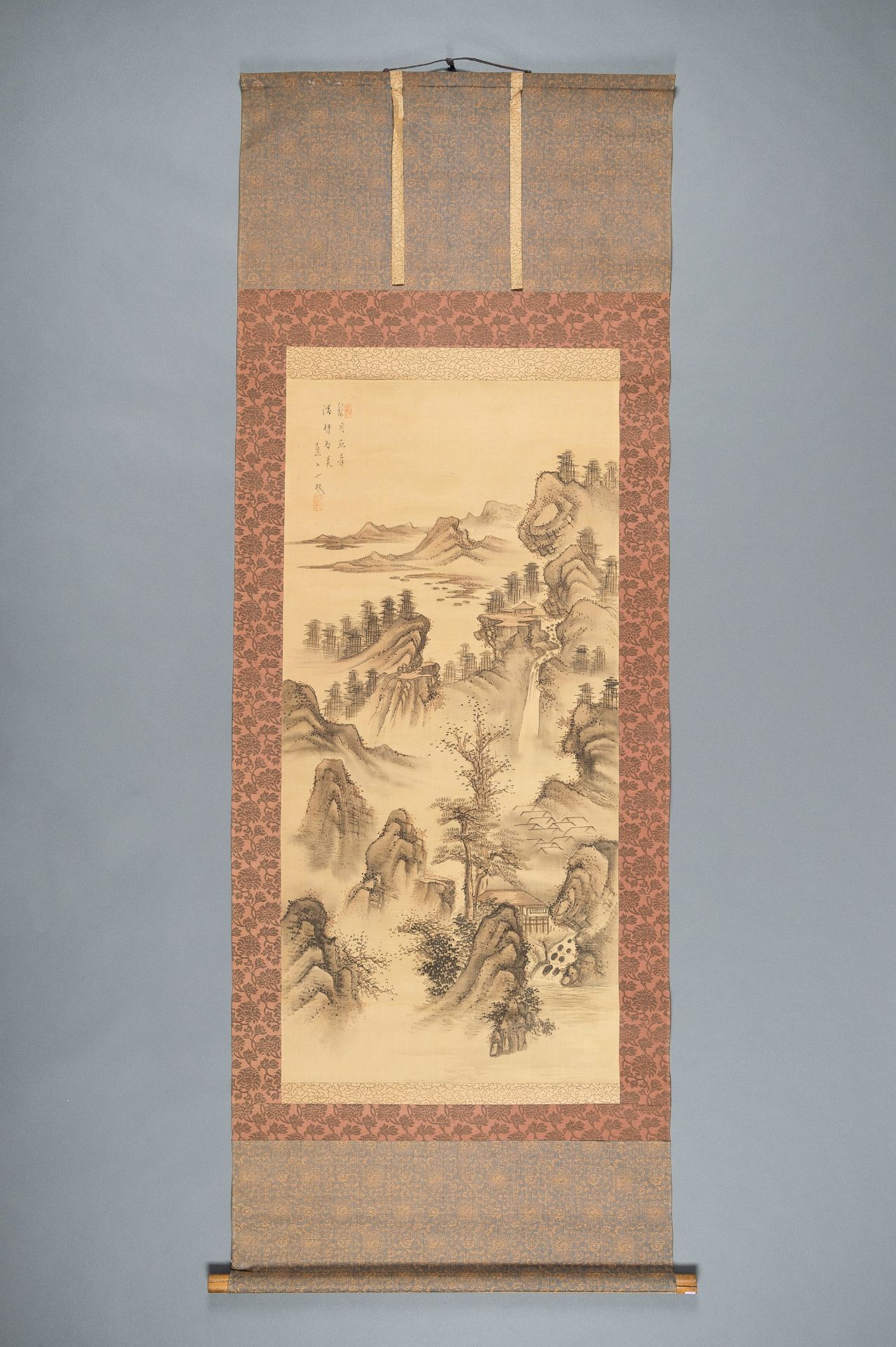 TANOMURA CHOKUNYÃ› (1814-1907): A SCROLL PAINTING OF MOUNTAINS - Image 2 of 11