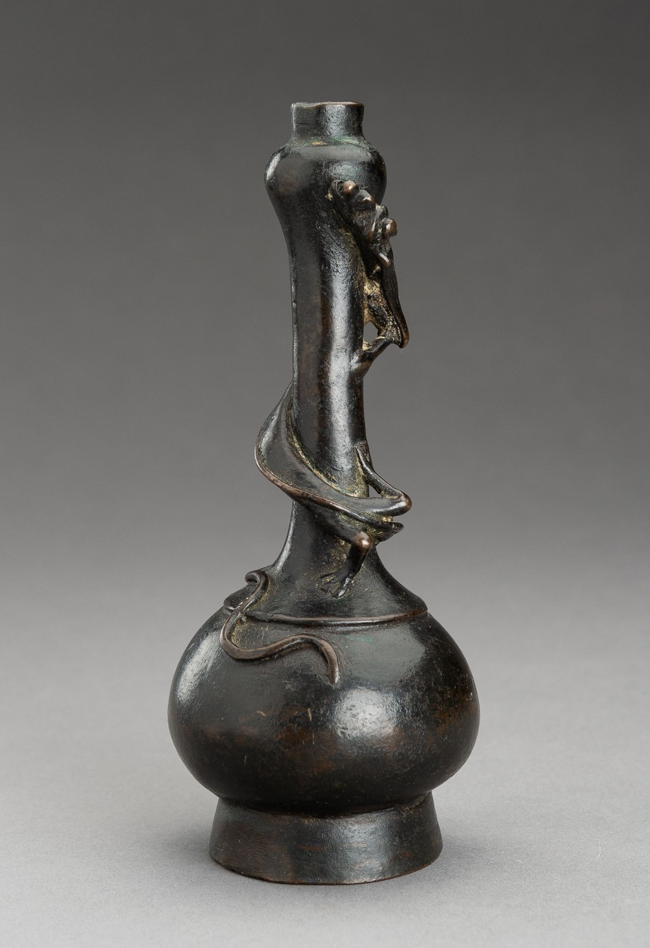 A BRONZE CHILONG BOTTLE VASE, 17TH CENTURY