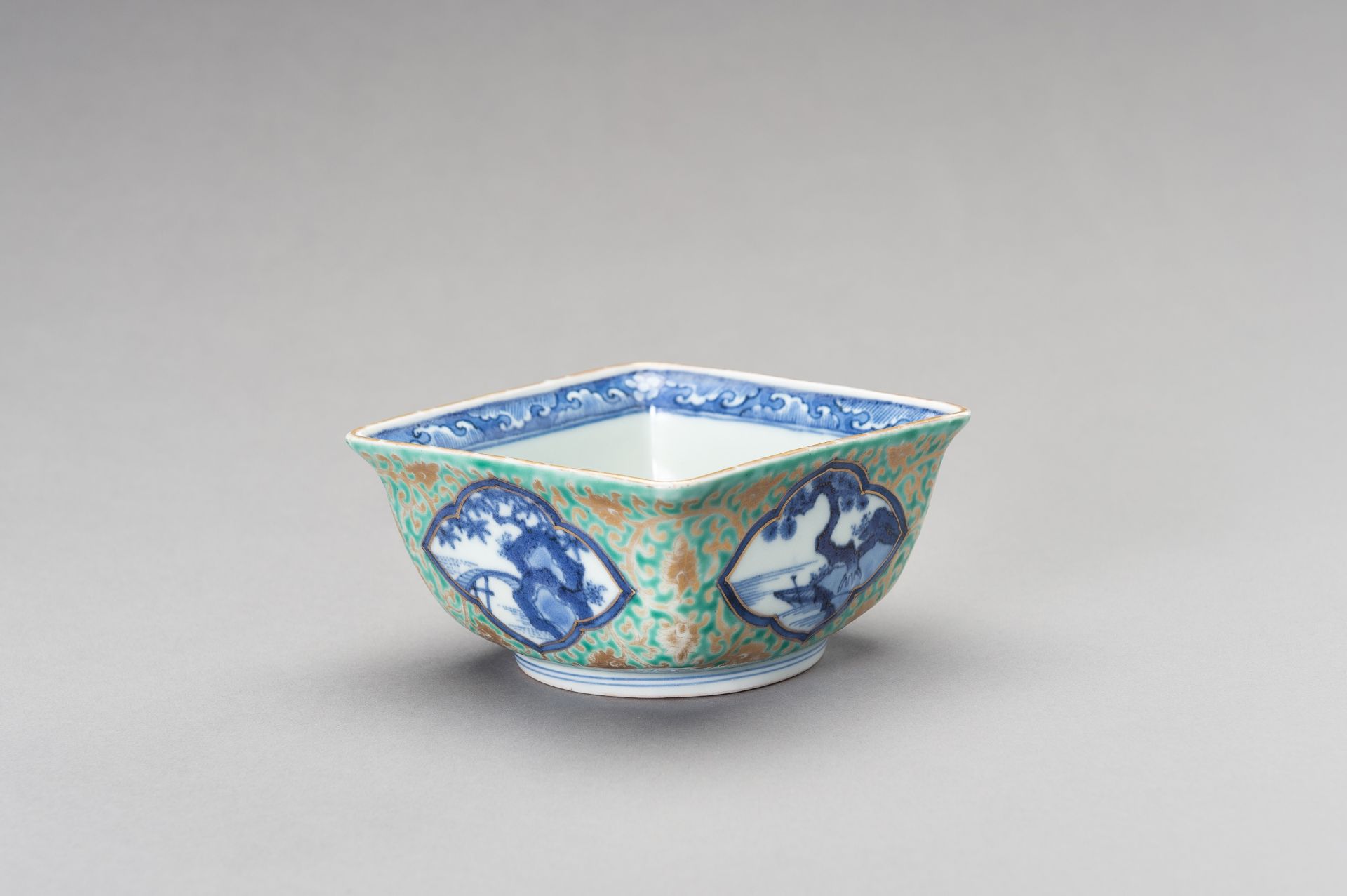 A SQUARE 'FERN' BOWL, LATE QING DYNASTY - Image 12 of 12