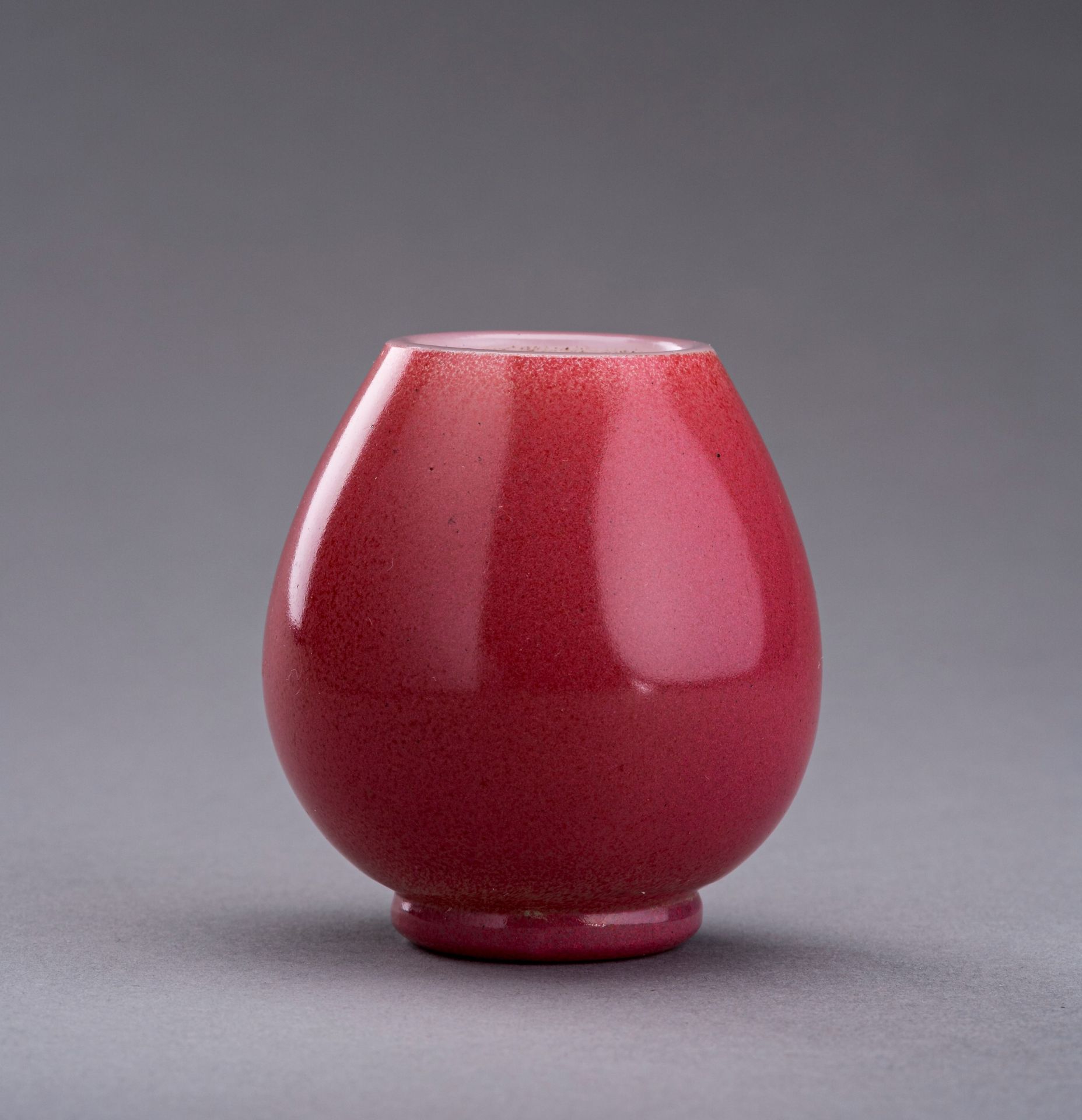 A SMALL PINK PEKING GLASS WATERPOT, DAOGUANG MARK AND POSSIBLY OF PERIOD