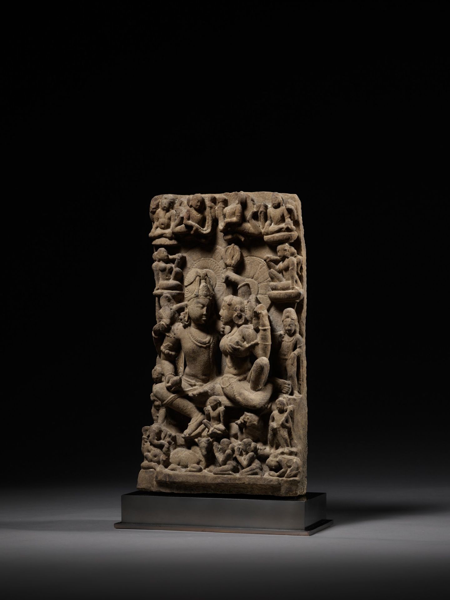 A SANDSTONE STELE OF UMA MAHESHVARA, CENTRAL INDIA, 11TH-12TH CENTURY - Image 3 of 13