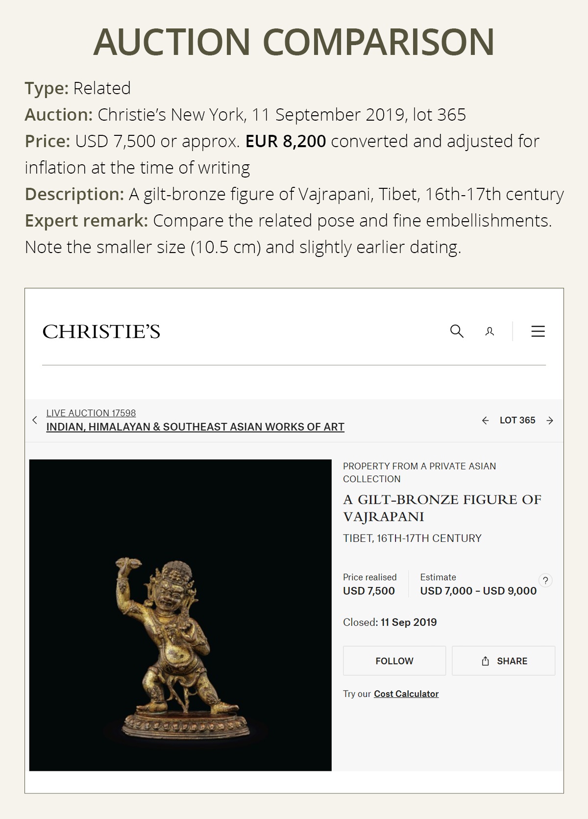 A GILT FIGURE OF VAJRAPANI, TIBET, 17TH-18TH CENTURY - Image 5 of 10