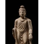 A RARE AND IMPORTANT STUCCO FIGURE OF BUDDHA, ANCIENT REGION OF GANDHARA