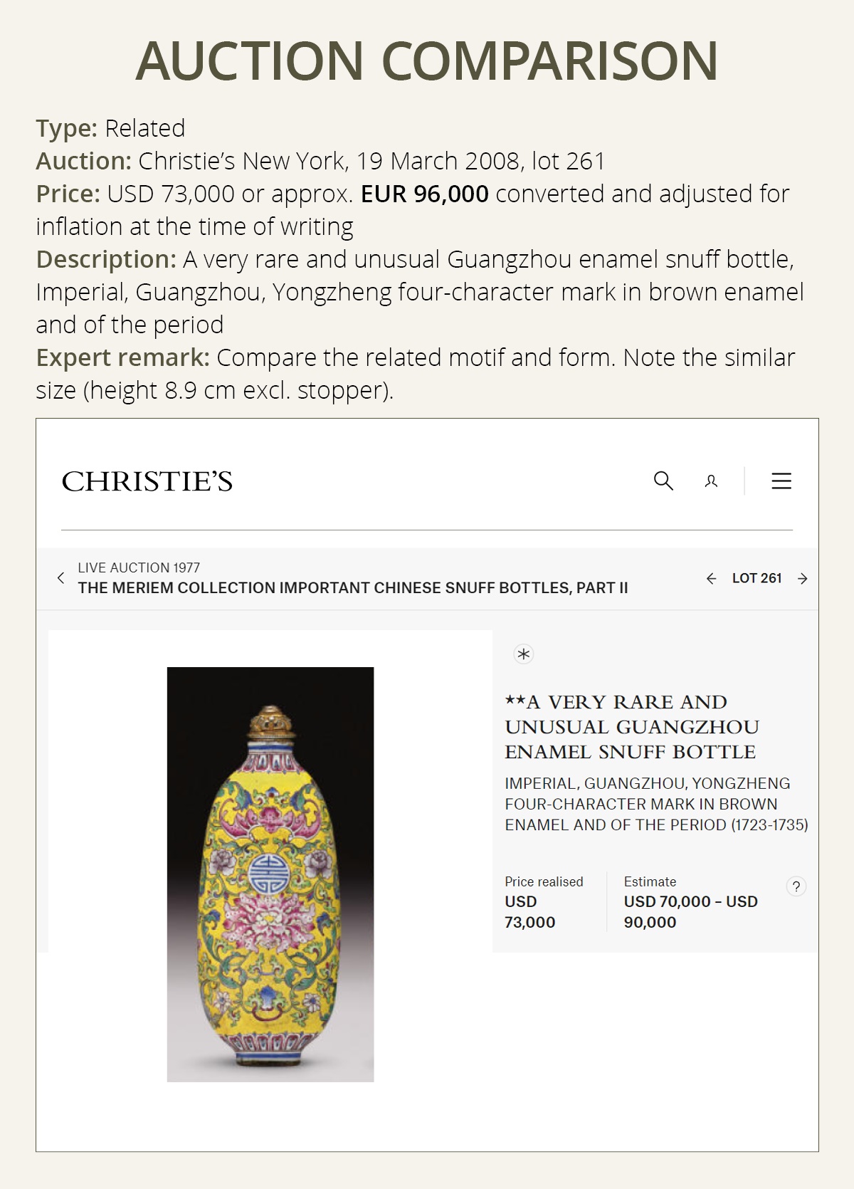 AN IMPERIAL GUANGZHOU ENAMEL 'LOTUS AND SHOU' SNUFF BOTTLE, YONGZHENG MARK AND PERIOD - Image 4 of 11