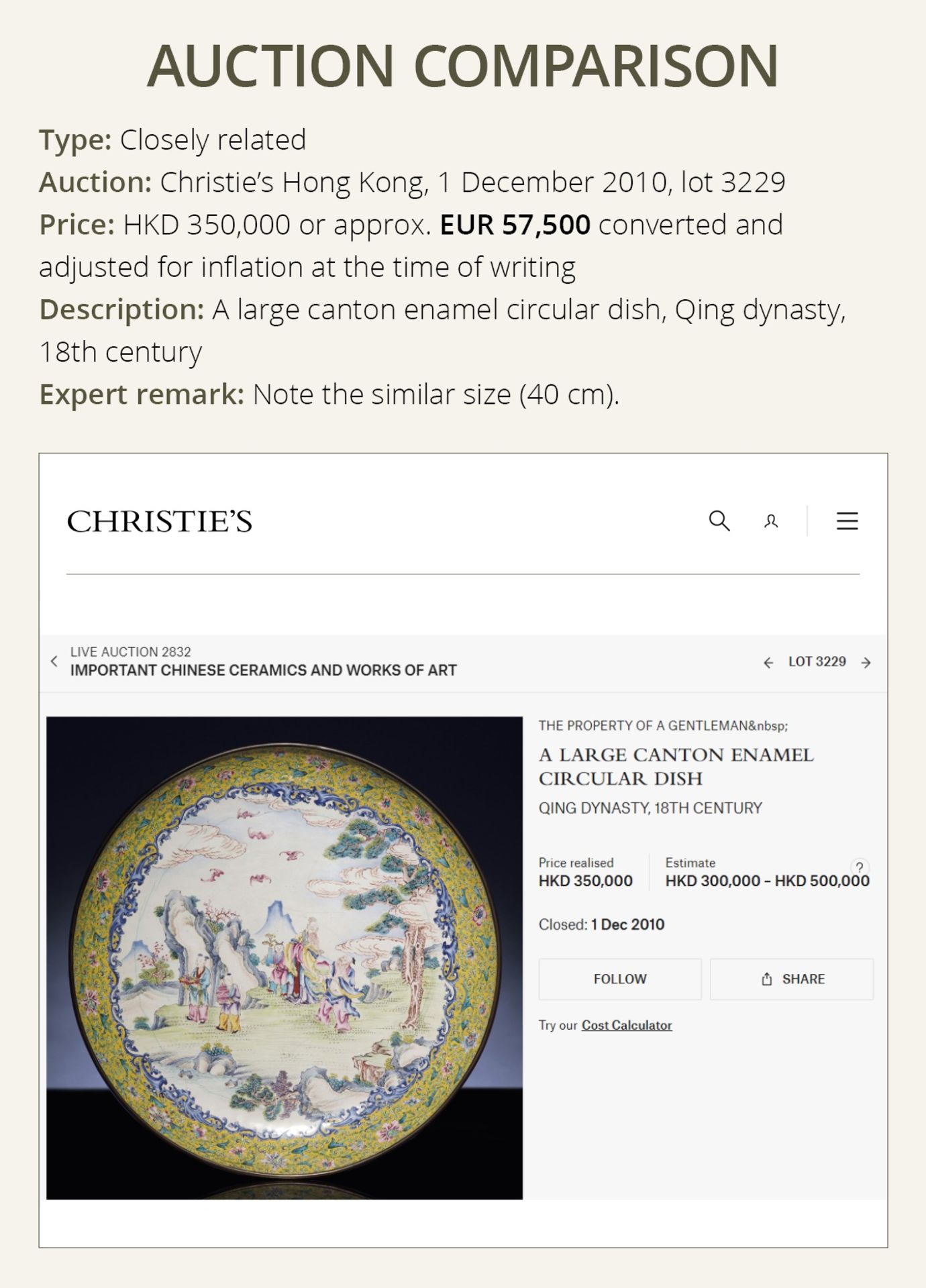 A LARGE CANTON ENAMEL 'SCHOLARS' DISH, 18TH CENTURY - Bild 4 aus 9