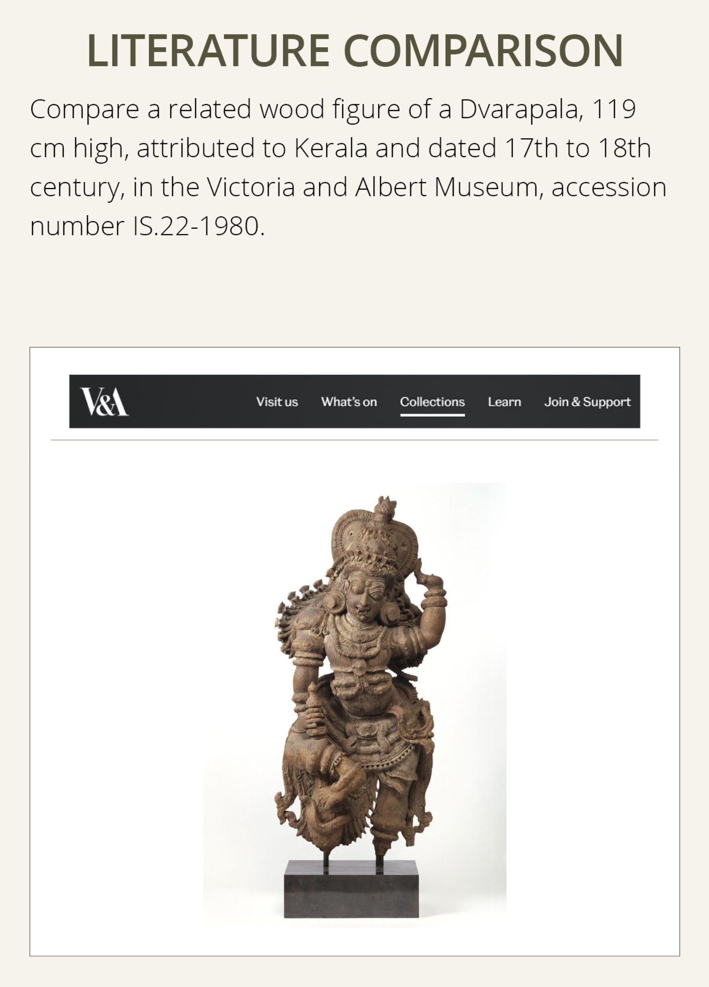A LARGE AND HIGHLY IMPRESSIVE WOOD RELIEF OF A DANCING FEMALE DEMON, KERALA, SOUTH INDIA, 17TH CT - Bild 4 aus 8