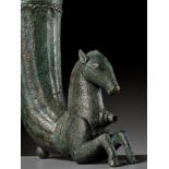 A HORSE-FORM BRONZE RHYTON, CENTRAL ASIA, C. 1000 AD