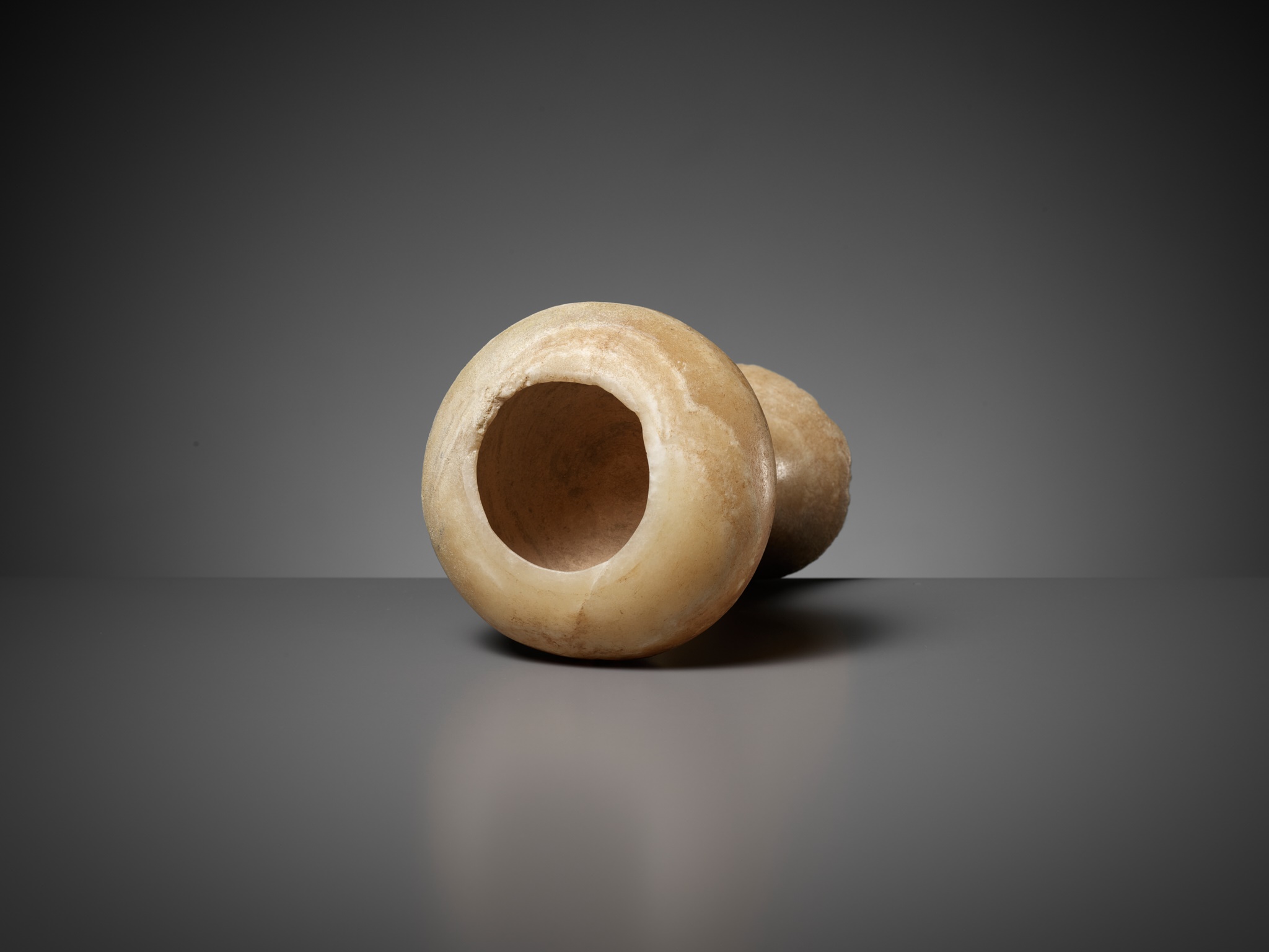 A BANDED CALCITE BACTRIAN CHALICE, LATE 3RD TO EARLY 2ND MILLENIUM BC - Image 12 of 13