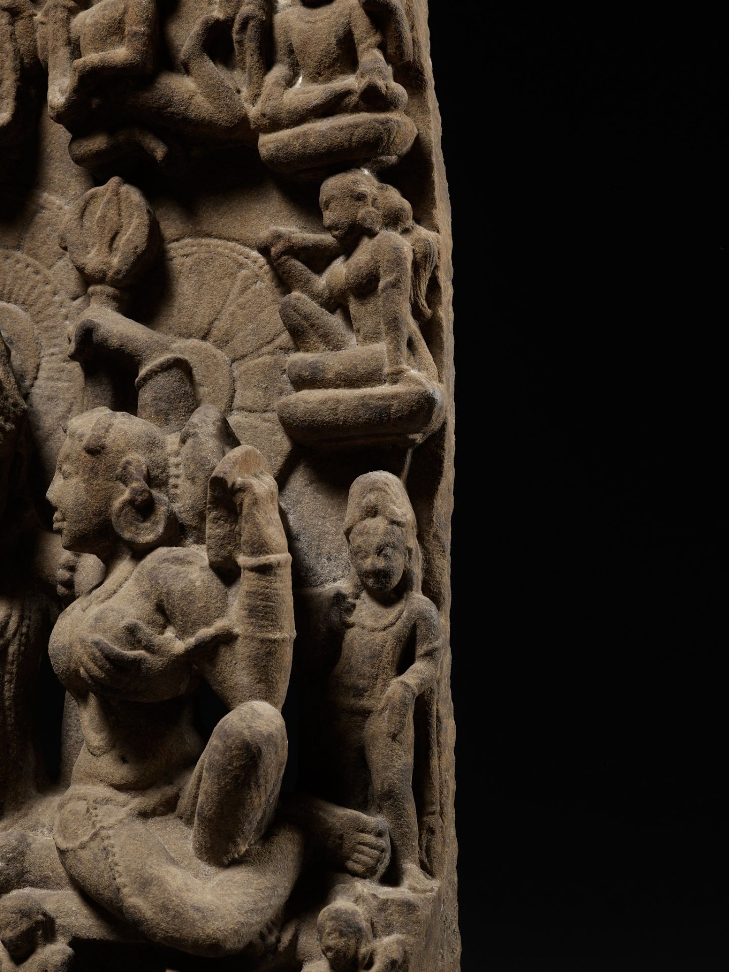 A SANDSTONE STELE OF UMA MAHESHVARA, CENTRAL INDIA, 11TH-12TH CENTURY - Image 7 of 13