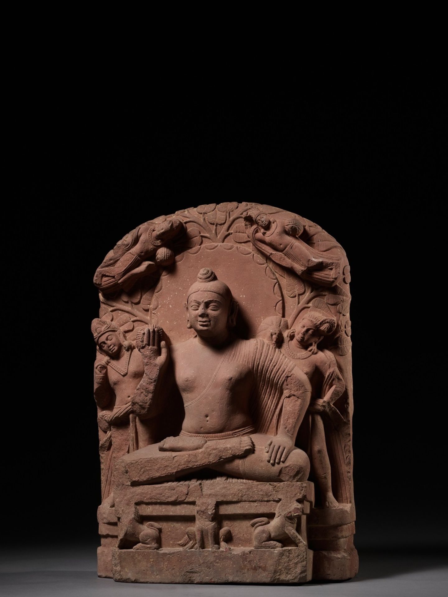 A PINK SANDSTONE STELE DEPICTING BUDDHA, MATHURA, 2ND-3RD CENTURY - Image 10 of 15