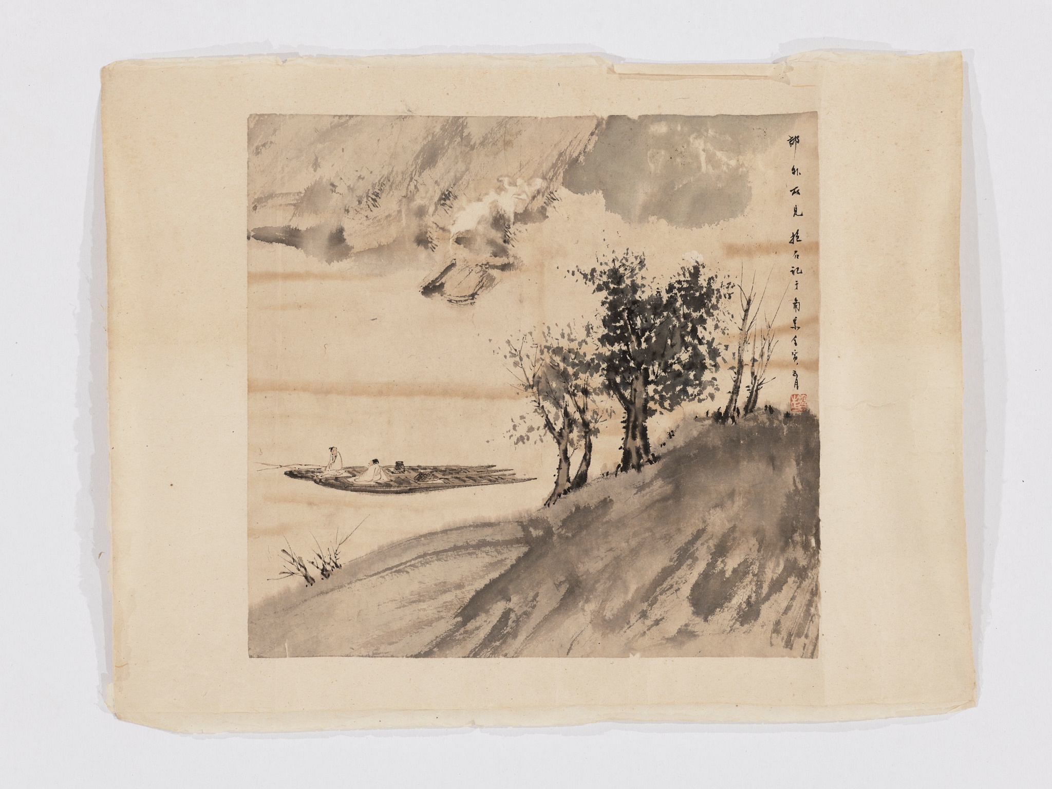 SCHOLARS ON A BOAT', BY FU BAOSHI (1904-1965), DATED 1962 - Image 10 of 11