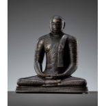 A GILT-BRONZE FIGURE OF BUDDHA SHAKYAMUNI, KANDYAN PERIOD