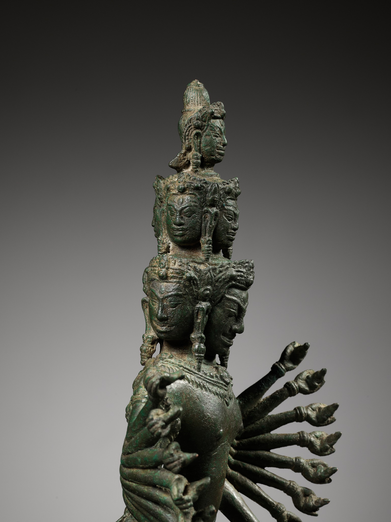 A BRONZE FIGURE OF A DANCING HEVAJRA, ANGKOR PERIOD, BAYON STYLE - Image 3 of 14