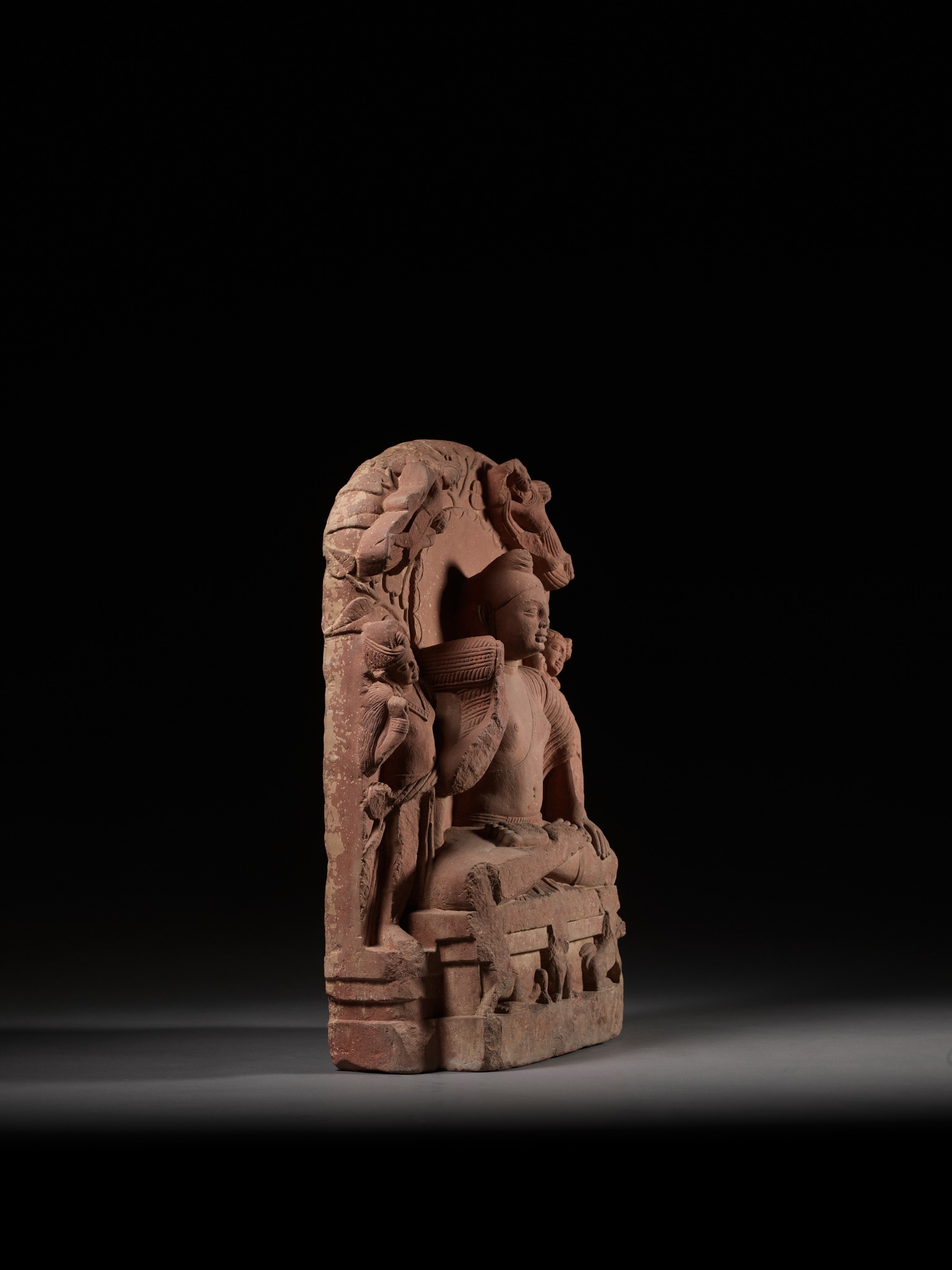 A PINK SANDSTONE STELE DEPICTING BUDDHA, MATHURA, 2ND-3RD CENTURY - Image 13 of 15