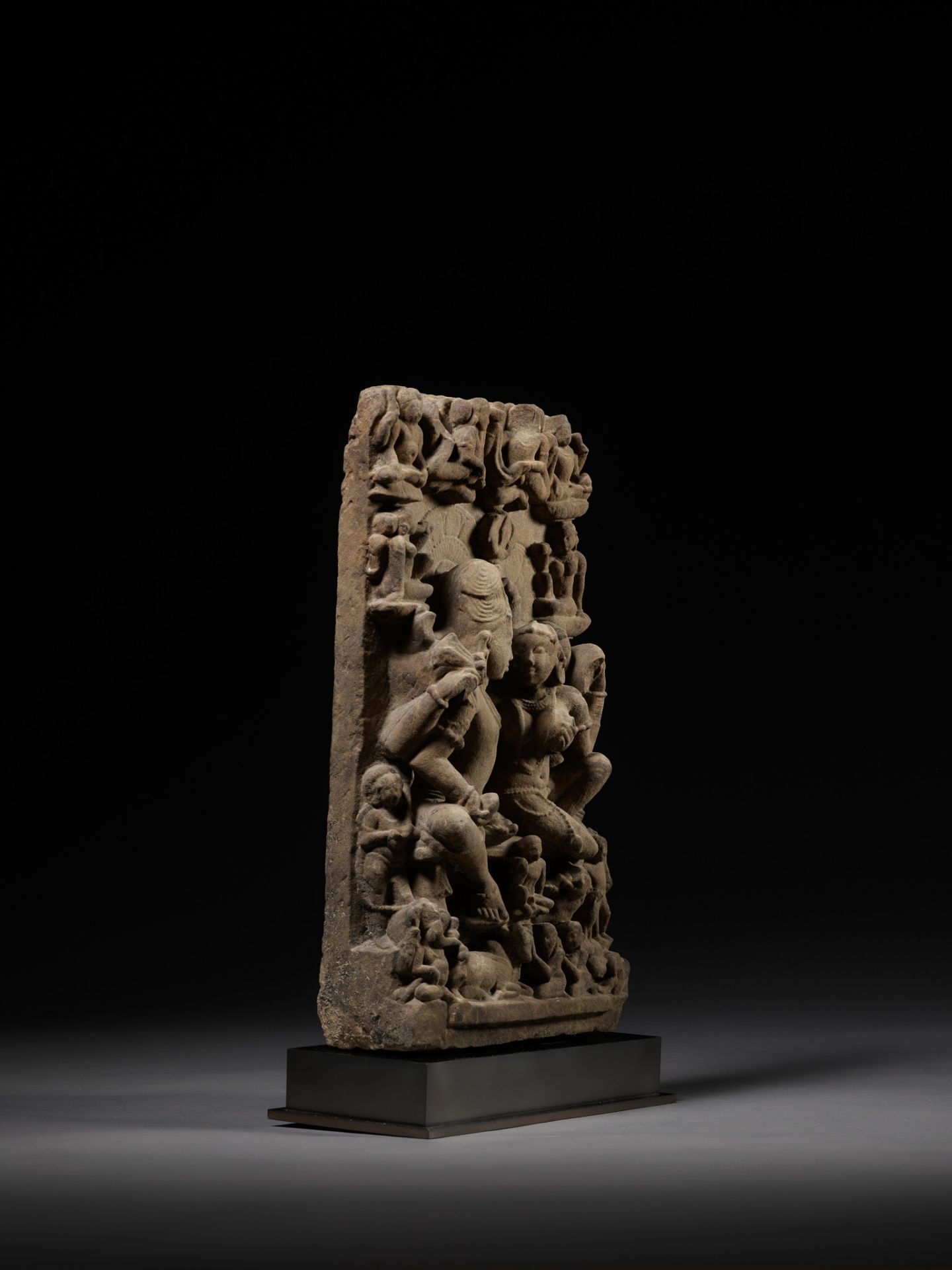 A SANDSTONE STELE OF UMA MAHESHVARA, CENTRAL INDIA, 11TH-12TH CENTURY - Image 11 of 13