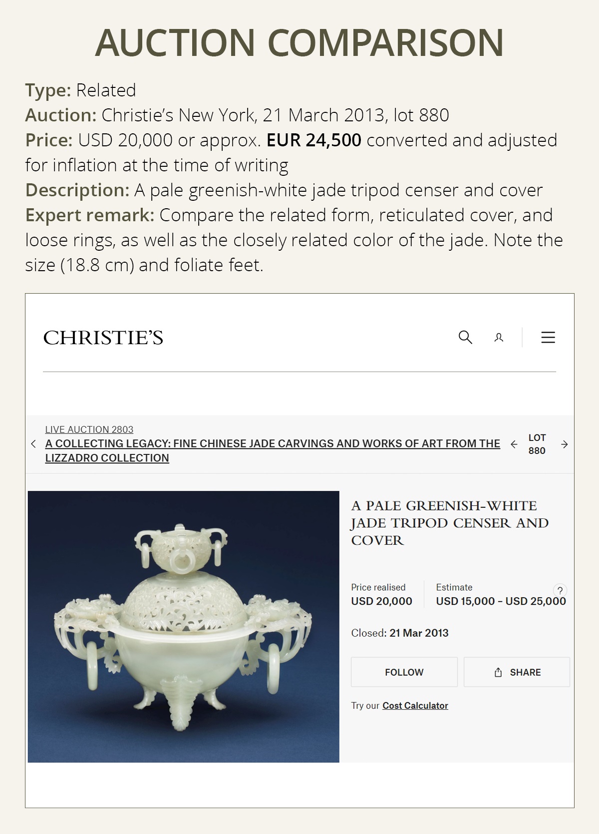 A MUGHAL STYLE PALE CELADON JADE CENSER AND COVER - Image 5 of 16