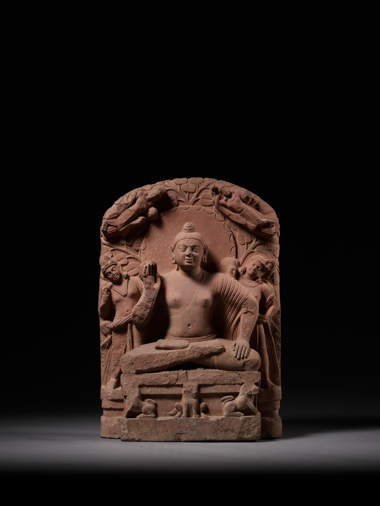 A PINK SANDSTONE STELE DEPICTING BUDDHA, MATHURA, 2ND-3RD CENTURY - Image 2 of 15