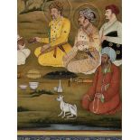 AN INDIAN MINIATURE PAINTING OF EMPEROR JAHANGIR AND HIS SONS VISITING A HERMIT