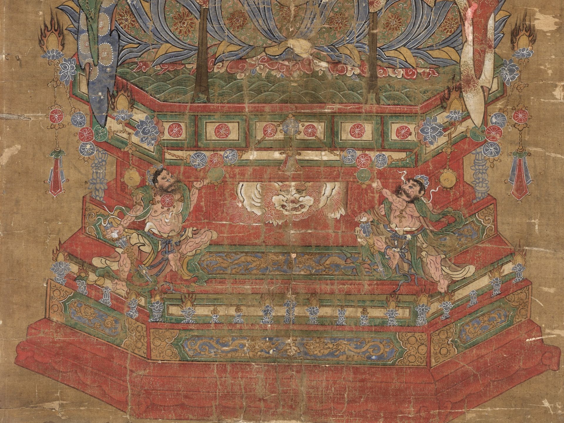 AN IMPORTANT BUDDHIST VOTIVE PAINTING DEPICTING BUDDHA, EARLY MING DYNASTY, 1400-1450 - Bild 3 aus 10