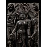 A BLACK STONE STELE OF PADMAPANI, PALA PERIOD, NORTHEASTERN INDIA, BIHAR, 10TH CENTURY