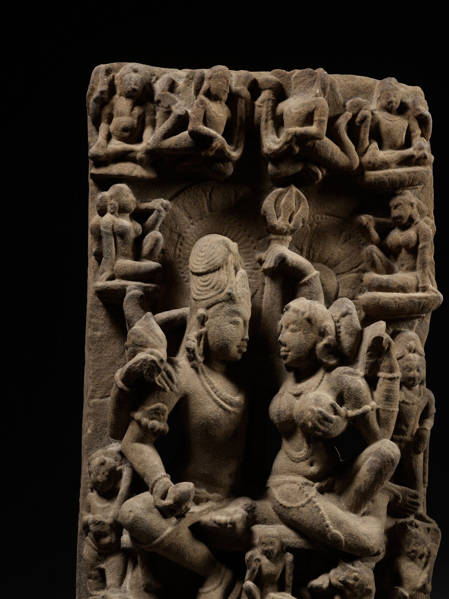 A SANDSTONE STELE OF UMA MAHESHVARA, CENTRAL INDIA, 11TH-12TH CENTURY - Image 4 of 13