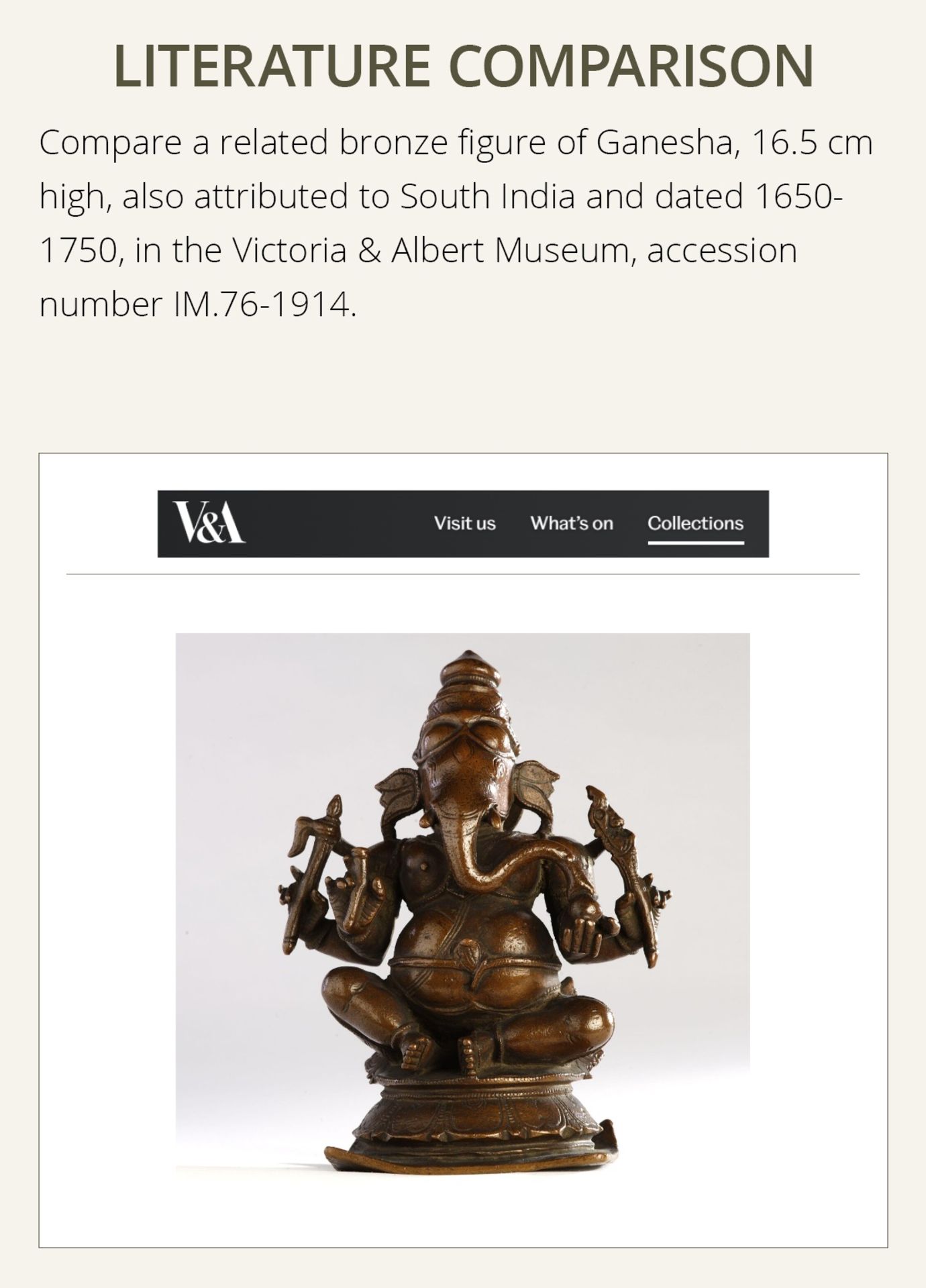 A SILVER-INLAID COPPER ALLOY FIGURE OF GANESHA, SOUTH INDIA, C. 1650-1750 - Image 5 of 12