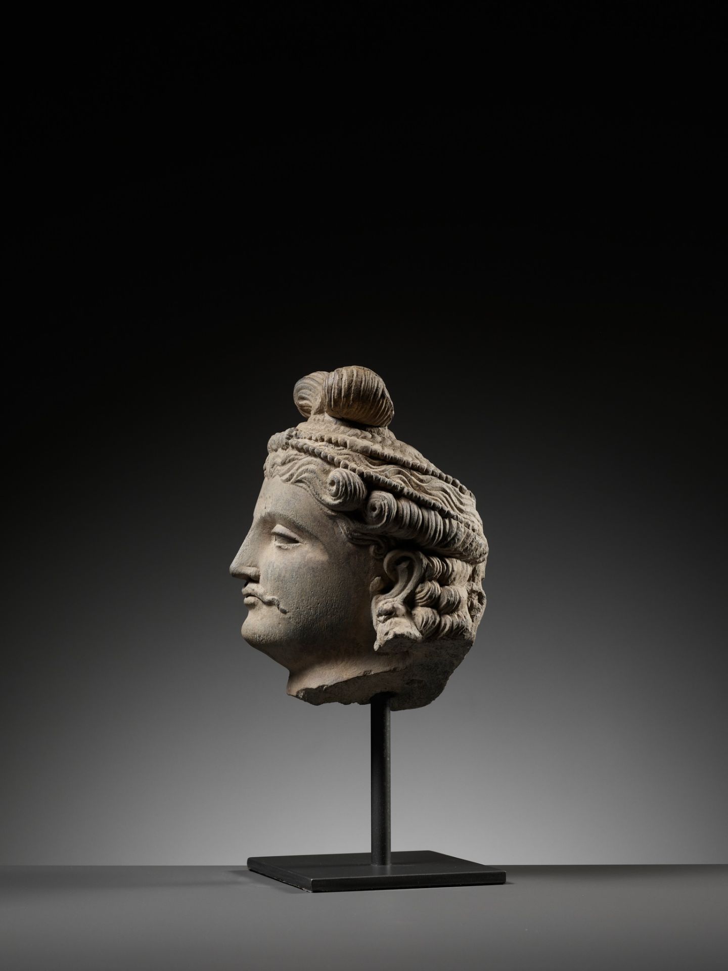 AN IMPORTANT SCHIST HEAD OF MAITREYA, ANCIENT REGION OF GANDHARA, 2ND-3RD CENTURY - Image 8 of 13