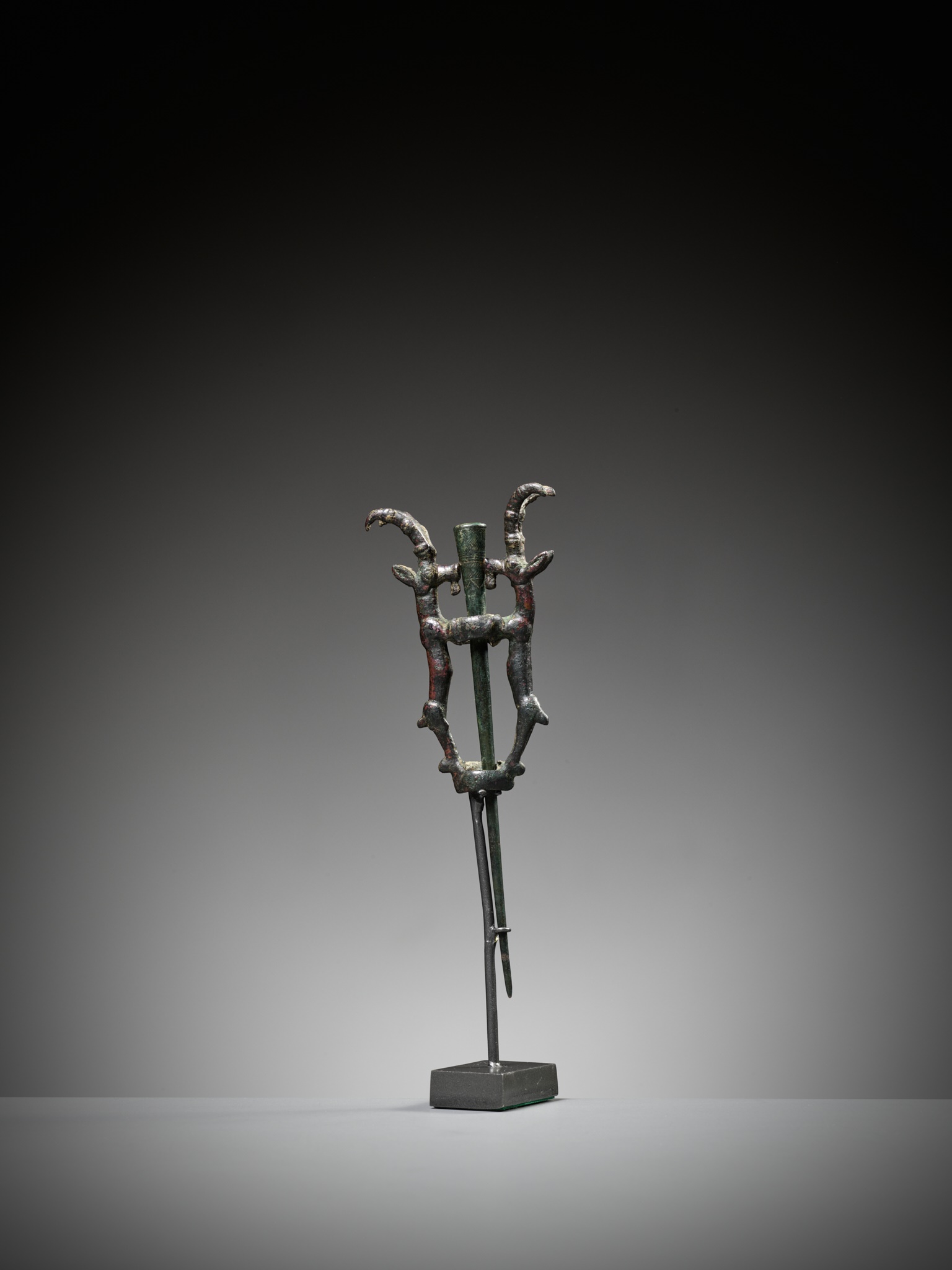 A LURISTAN BRONZE 'DOUBLE IBEX' FINIAL, IRAN, CIRCA 1350-1000 BC - Image 3 of 11