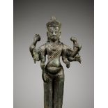 A BRONZE FIGURE OF VISHNU, ANGKOR PERIOD